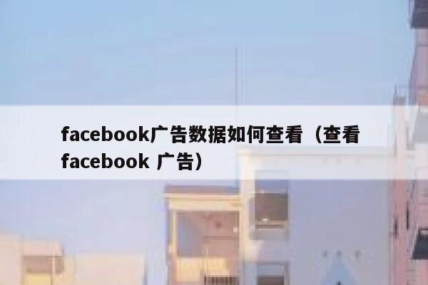 facebook广告数据如何查看（查看 facebook 广告） 第1张