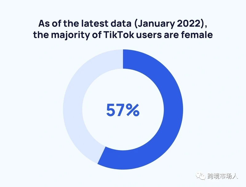 2022年最新TikTok 用户年龄、性别及受众统计数据