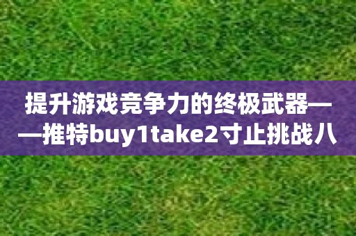 提升游戏竞争力的终极武器——推特buy1take2寸止挑战八期软件攻略！