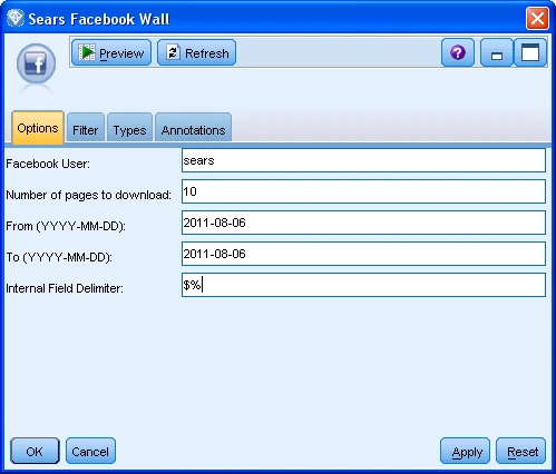 用于通过提取 Facebook wall 评论来识别启动后的评论反馈分析的 SPSS Modeler