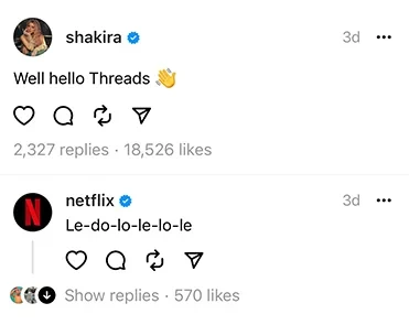 来个联动，图源：Threads @shakira